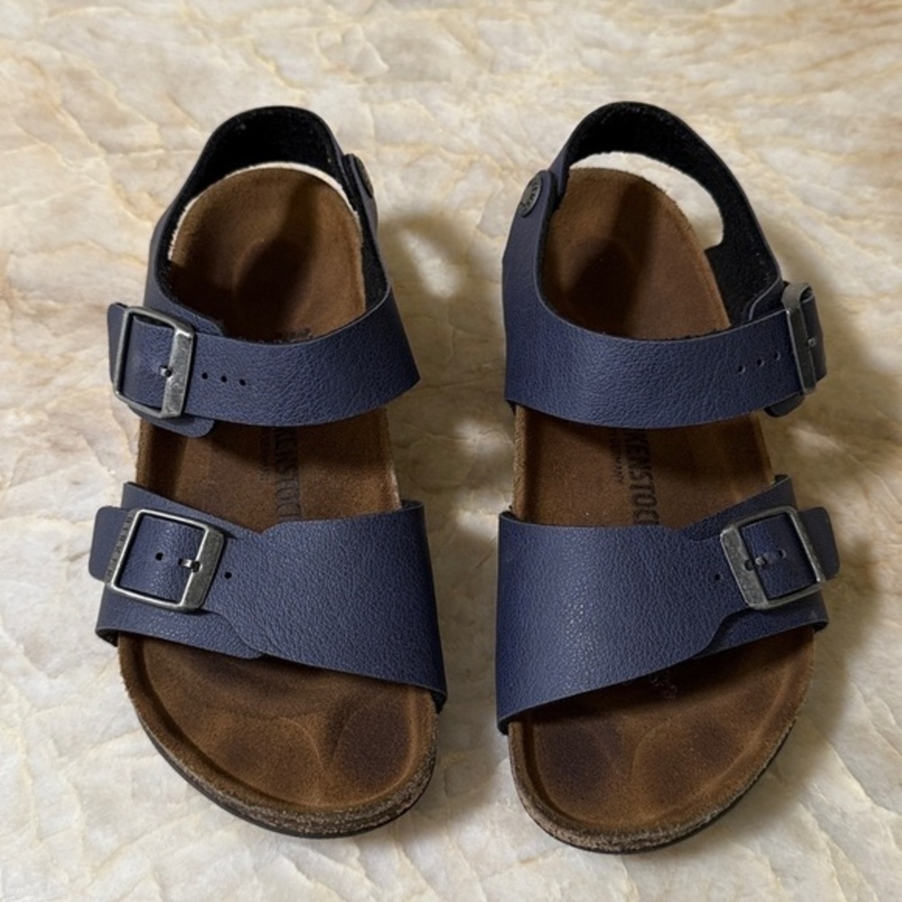 Birkenstock Kids New York Navy Sandals Size 1 Birko-Flor